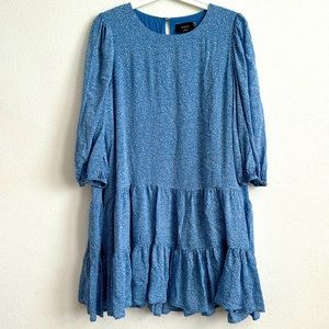 VICI blue micro polka dot flowy dress size large